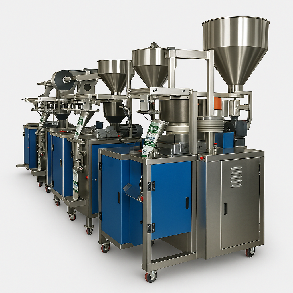 Vertical vacuum packaging machine.